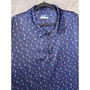 Ben Hogan Performance 3XL Golf‎ Polo Shirt Sailboat Print Blue Red Men